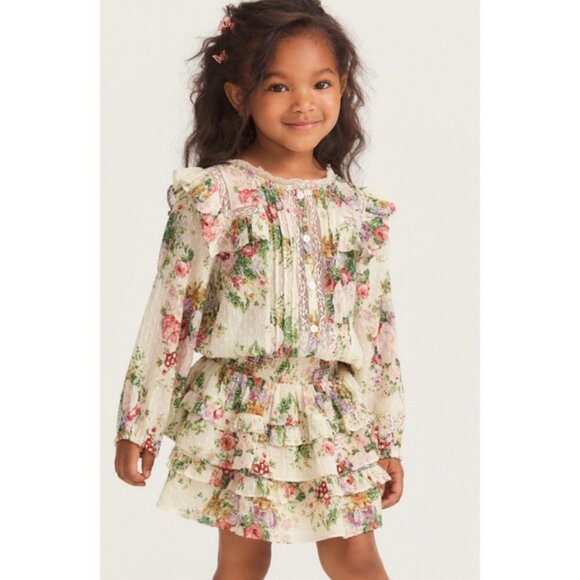 💕LOVESHACKFANCY💕 Billie Skirt ~ Shining Gemstone Floral Print Girls 2-3 Y NWT - Picture 2 of 16